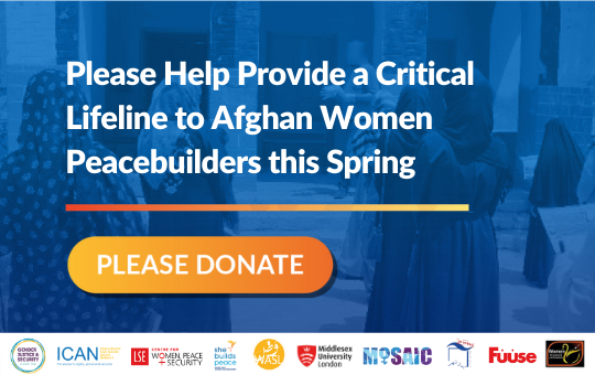 Please Help Provide a Critical Lifeline to Afghan Women Peacebuilders this Spring