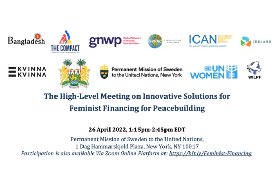 Upcoming High-Level Hybrid Roundtable: Innovative Solutions for Feminist Financing for Peacebuilding